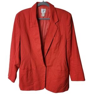 VINTAGE Fashion Options Elegant Coral Blazer for Women Size 16